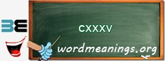 WordMeaning blackboard for cxxxv